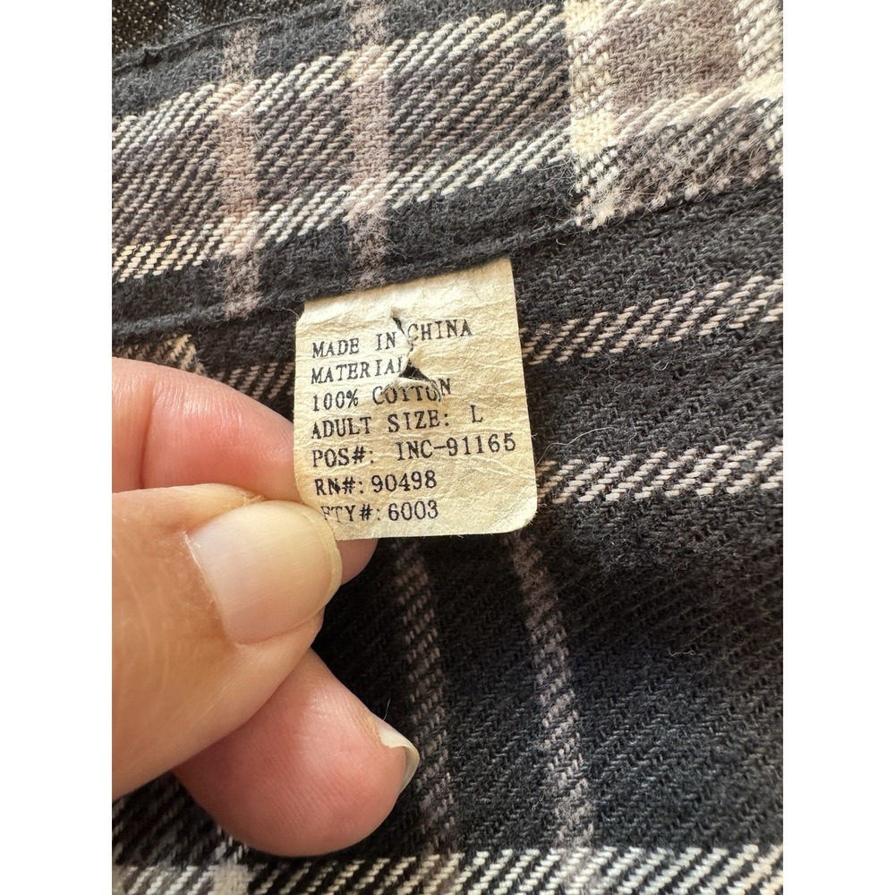 Denim Reversible Jacket Men's Black Plaid Lined Snap Front‎ Sz Large Barn Coat - Picture 13 of 13